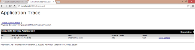 Application level tracing